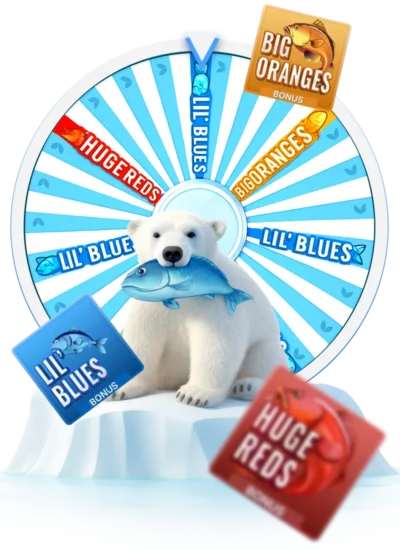 Ice Fishing wheel with Lil' Blues bonus segments